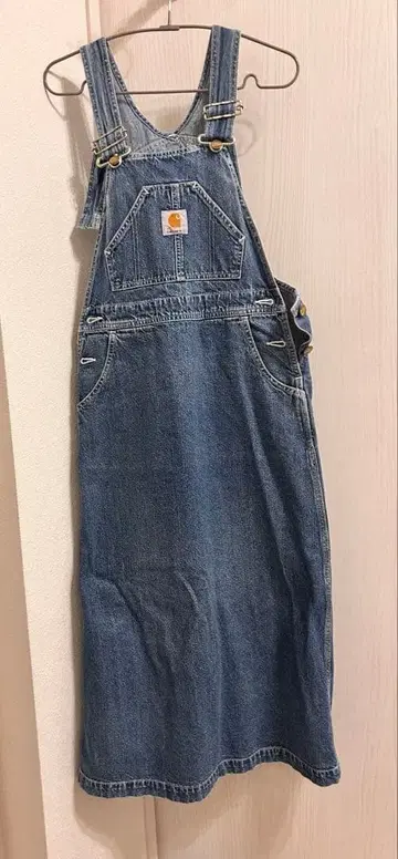 Miss Carhartt 데님 오버롤 원피스 라이트 블루 M