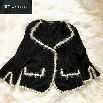 ST.JOHN 세인트존 USA제 트리밍 부착 블랙 자켓