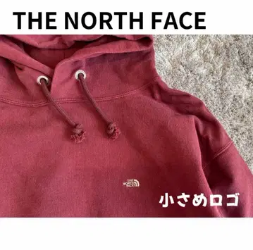 THE NORTH FACE 버건디 후드티 작은 로고 레어 디자인