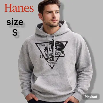 헤인즈 후드 맨투맨 구제 의류 S 사이즈 그레이 남성용