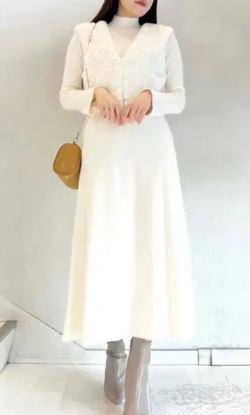 스나이델 퍼 베스트 니트 원피스