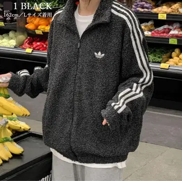 아디다스 플리스 자켓 블랙