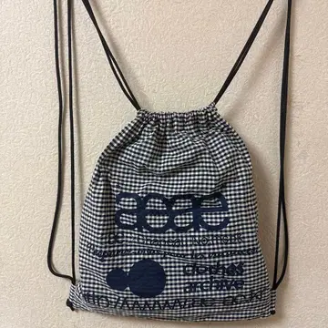 aeae 깅엄 체크 드로우 스트링 백