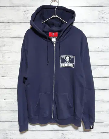 크림 소다 지퍼 후드티