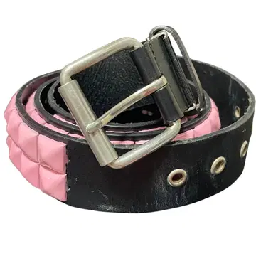스터드 벨트 핑크 스터드 가죽 2연 피라미드 각피라 2512231