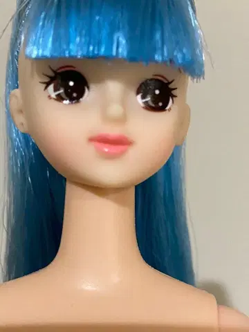 사유리 파란 머리 포니테일