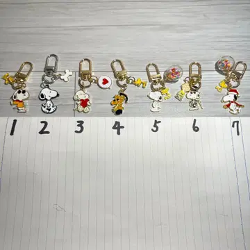 스누피 캐릭터 키링 7개 세트