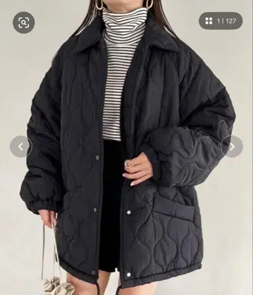 블랙 퀼팅 자켓 S 사이즈