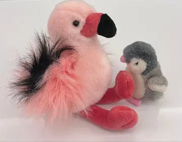 레트로 플라밍고와 펭귄 봉제 인형 세트