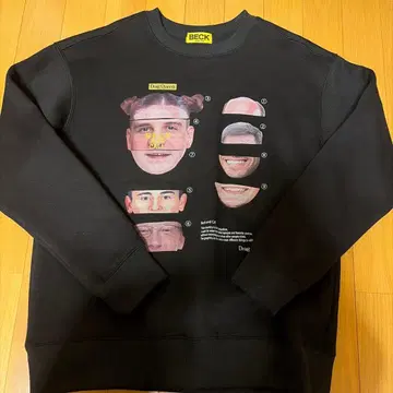 beck and call 얼굴 그래픽 맨투맨 black m 사이즈