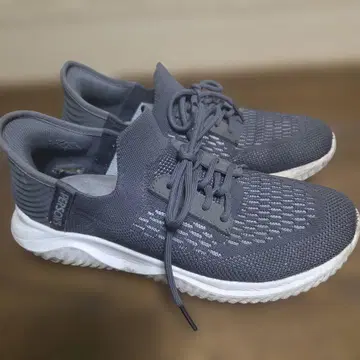 그레이 니트 어퍼 슬립온 스니커즈