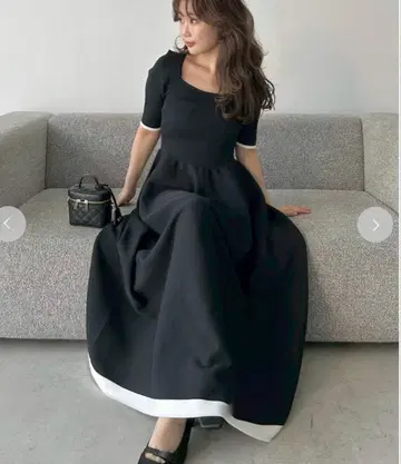 프레이 아이디 스퀘어 넥 홀 가먼트 원피스