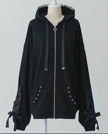 pium 피움 레이스업 리본 후드티