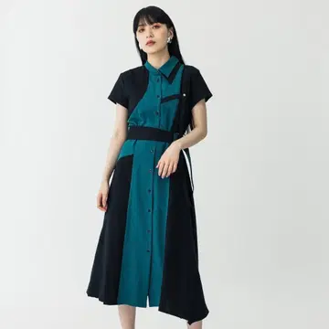 UNITED TOKYO 라운드 컷 셔츠 원피스