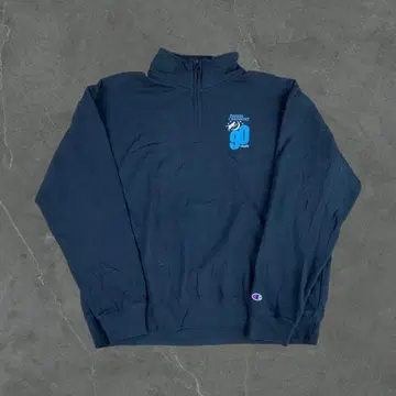 챔피온 2XL 하프 지퍼 맨투맨 자수 블랙