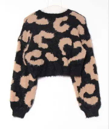 EMODA 레오파드 샤기 루즈 니트