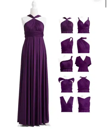 다크 퍼플 멀티 웨이 컨버터블 드레스