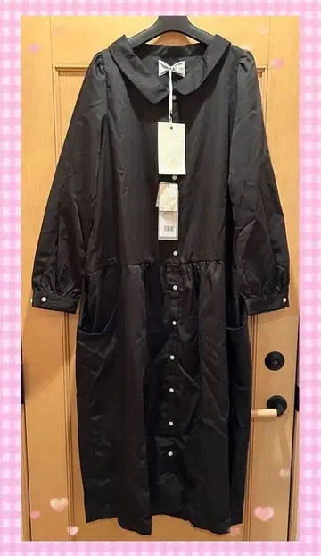 새상품 n'Or 셔츠 원피스 롱 원피스 카라 부착 블랙