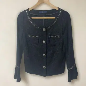 Soffitto 트위드풍 노카라 자켓 알파카 혼방 밑단 튤