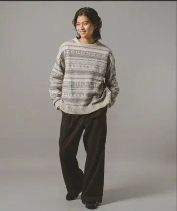 페어아일/모헤어 니트 크루