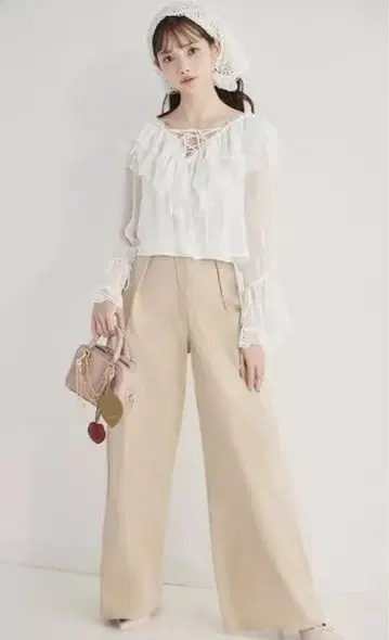 SNDEL 바리에 레이스 블라우스(WHT-F)