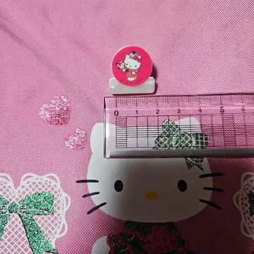 헬로키티 1985년 제작 구 로고 마크 각인 미니 클립 레트로 당시품