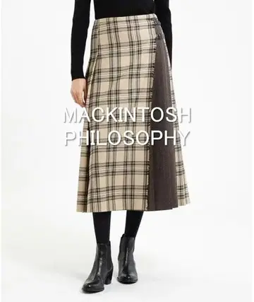 [ 새상품급 ] MACKINTOSH 삭소니 체크 퀼트 스커트