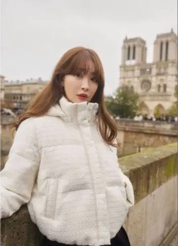 herlipto 후디드 트위드 다운 재킷