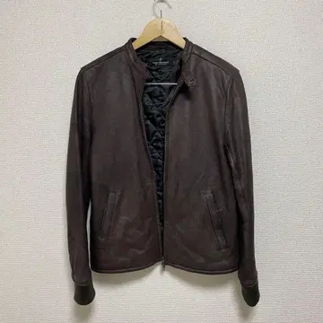 나노 유니버스 천연 가죽 양가죽 레더 재킷 브라운 44