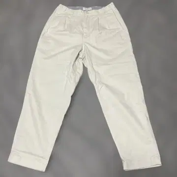 [ 명작 ] beams 와이드 테이퍼드 코튼 치노 팬츠 투 턱 화이트