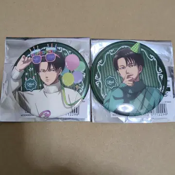 진격의 거인 프린스 호텔 메탈 캔뱃지 리바이 2종 세트