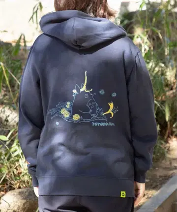 이웃집 토토로 팬 굿즈 후드티 꽃모자 네이비 L 사이즈 지브리