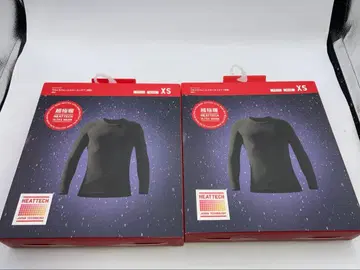 새상품 유니클로 히트텍 울트라 웜 초극난 크루넥T XS 블랙