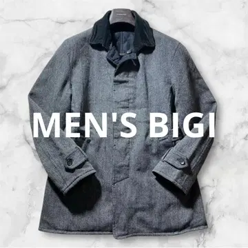 [새상품급] MEN'S BIGI 남성용 비기 스텐카라 코트 충전솜 헤링본