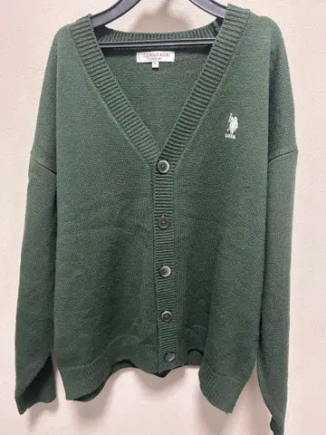 U.S. POLO ASSN. 다크 그린 가디건 M