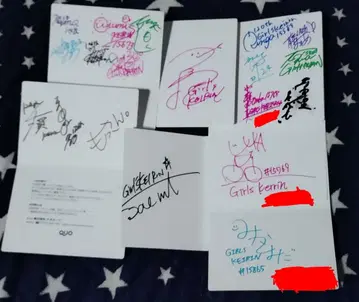 걸즈 경륜 친필 사인 쿼오 카드 용지 7장 일괄