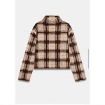 ZARA 이번 시즌 체크 무늬 하이넥 니트