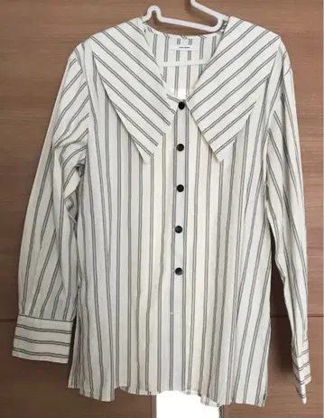 journal standard 스트라이프 패턴 긴팔 셔츠 큰 옷깃