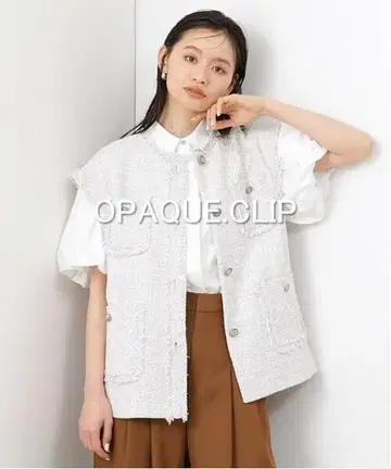 [새상품급] OPAQUE.CLIP 오쿠사 나오코 콜라보 트위드 베스트