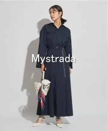 [택 포함 새상품] Mystrada 루즈 셔츠 원피스 네이비