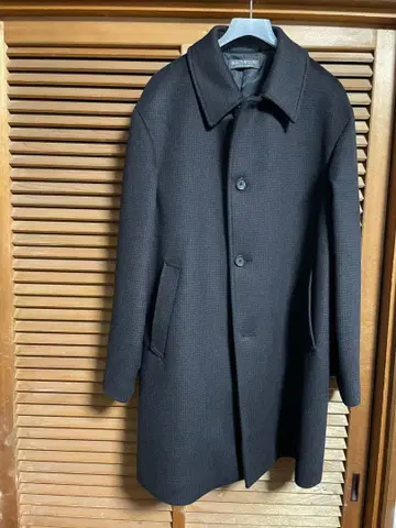 120S 멜톤 체크 발라칼라 코트