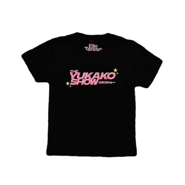 YUKAKO SHOW 블랙 반팔 T셔츠