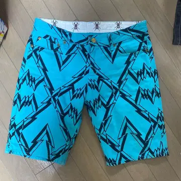 PHENOMENON 번개 패턴 숏팬츠 스카이블루