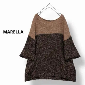 MARELLA 이탈리아제 모헤어 니트 라메 니트 와이드 니트