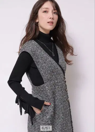 아푸와이저 리셰 슬릿 리본 터틀 리브 니트 소매 리본