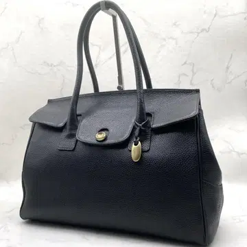 토프앤로드스톤 토트백 루프 버튼 주름 가죽 블랙 A4 숄더