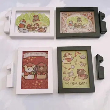 너구리와 여우 산의 탐정님 액자 마그넷 4종 세트