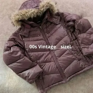 남성용 00s 다운 자켓 퍼 포함 HIT MAKER 적갈색