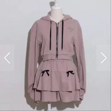 pium 개더 슬리브 리브 후드티 세트