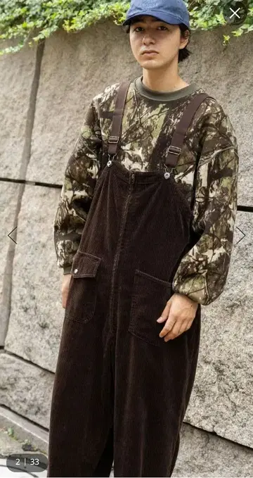 니코앤드 [이번 시즌 완판] 새상품 코듀로이 오버롤 브라운 M